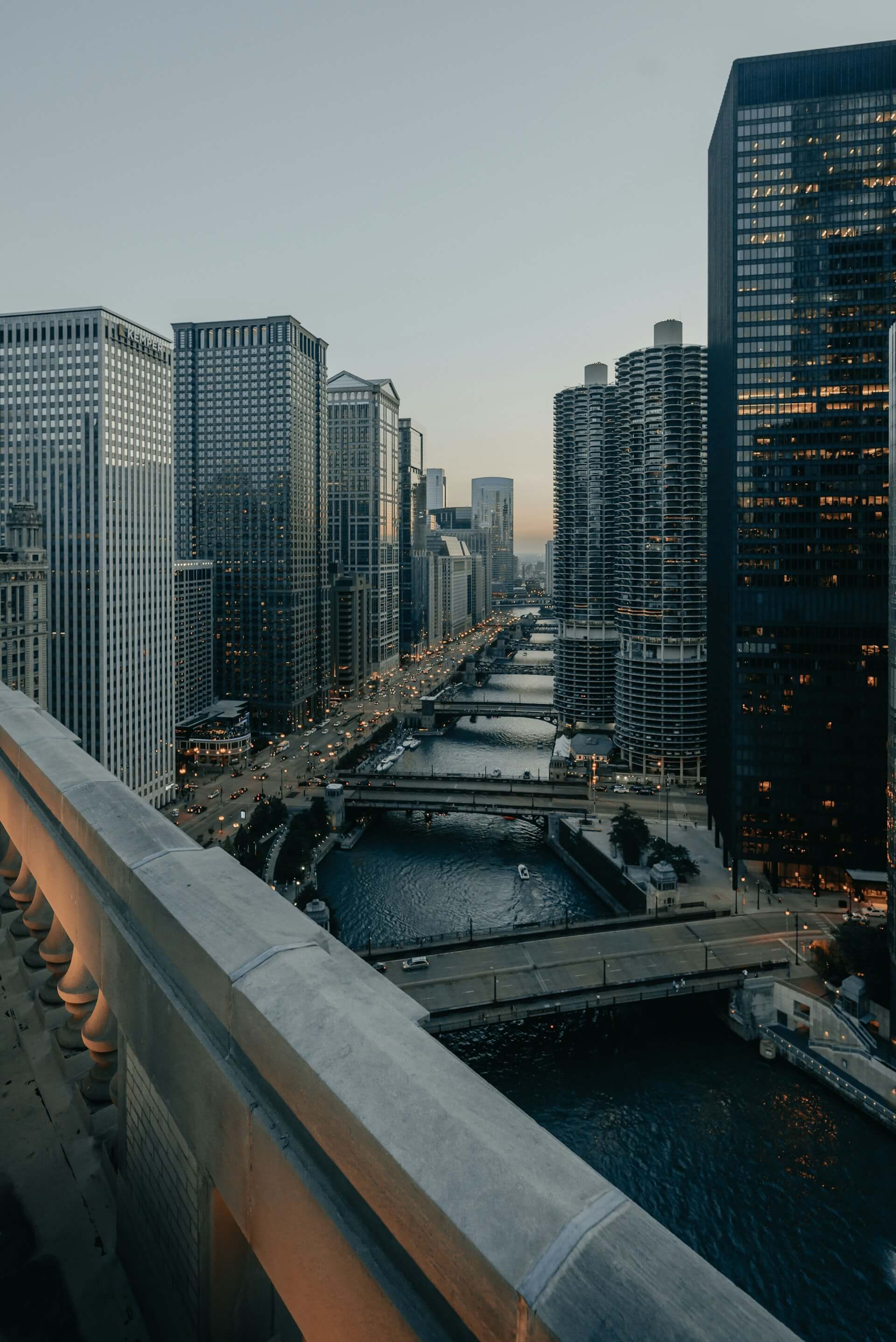 Chicago skyline and city business district